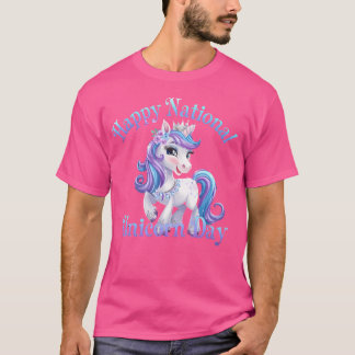 Unicorns-dag i lycklig - flickor, barn, kvinnor, C T Shirt