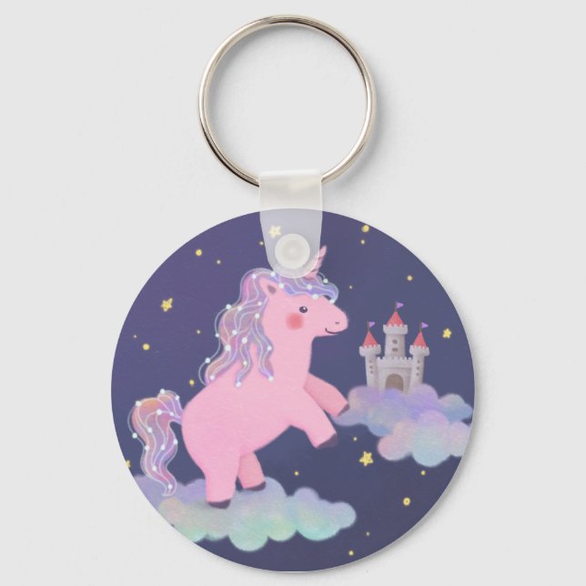 Unicorn's Dream Fantasy Illustration Nyckelring (Framsida)