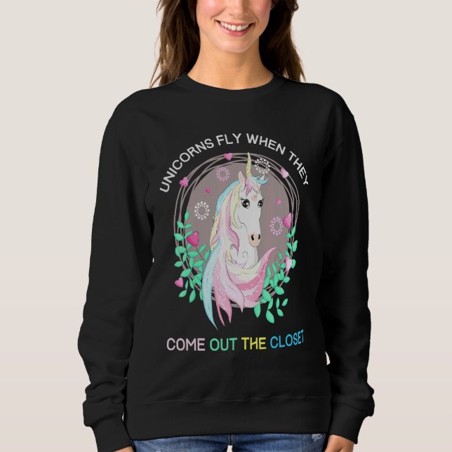 Unicorns flyger när de Komar ut ur garderoben Unic T Shirt (Framsida)