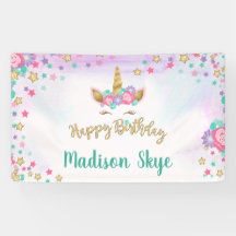 Unicorns födelsedag Banner Magic Girl Party