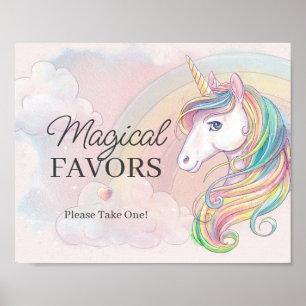 Unicorns födelsedagsfavoritskylt poster