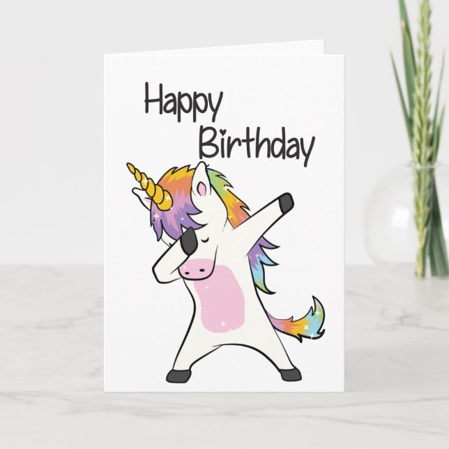 Unicorns födelsedagskort kort (Framsida)