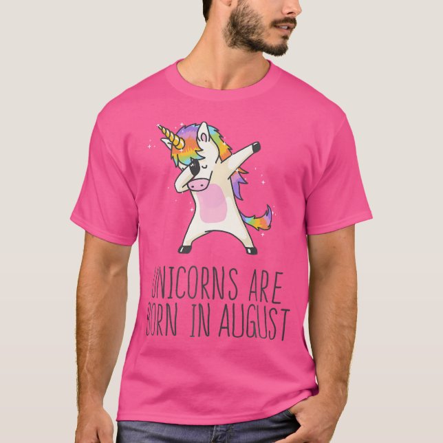 Unicorns föds i augusti Cute Shirt Dabbing Hip T (Framsida)