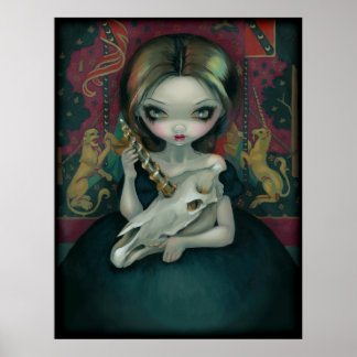 Unicorn's Ghost ART PRINT gothic Medieval tapestry Poster