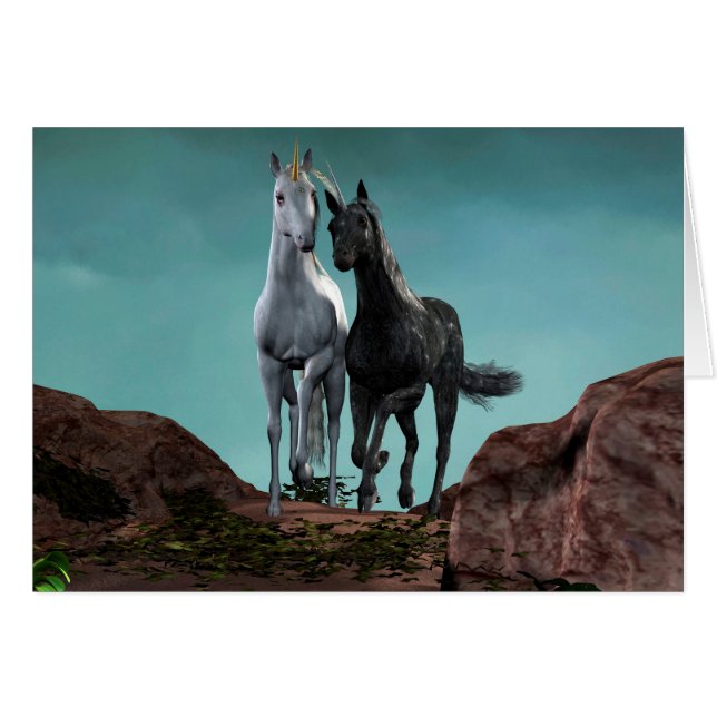 Unicorns Hälsningskort (Framsidan Horizontal)