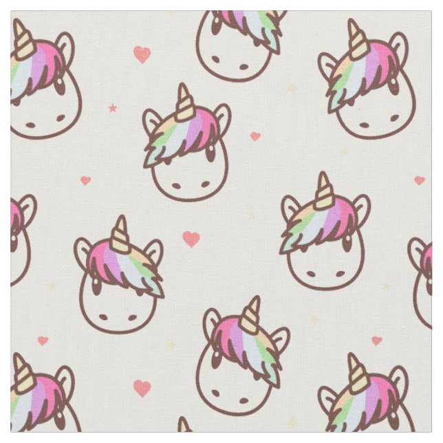 Unicorns & Hearts Tyg (Närbild)