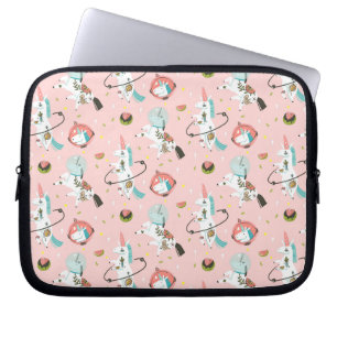 Unicorns i utrymmemönster laptop fodral
