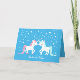 Unicorns i Valentineser i kärlek Helgkort