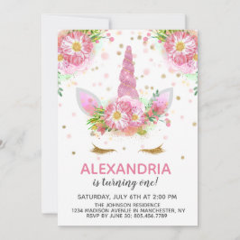 Unicorns in Bloom Birthday Inbjudningar