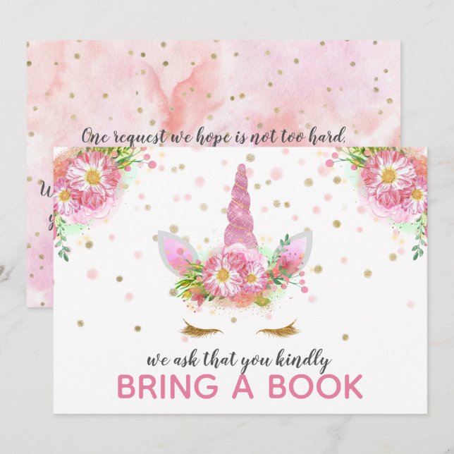 Unicorns in Bloom Inbjudningar (Fram/baksida)