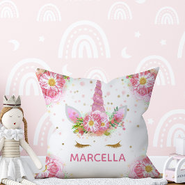 Unicorns in Bloom Reversible Pillow Kudde