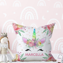 Unicorns in Bloom Reversible Pillow Kudde