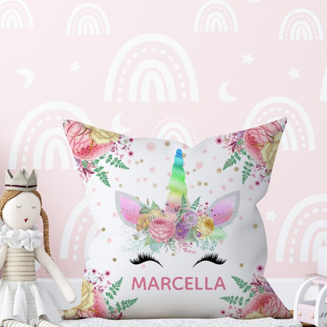 Unicorns in Bloom Reversible Pillow Kudde (Skapare uppladdad)