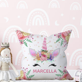 Unicorns in Bloom Reversible Pillow Kudde