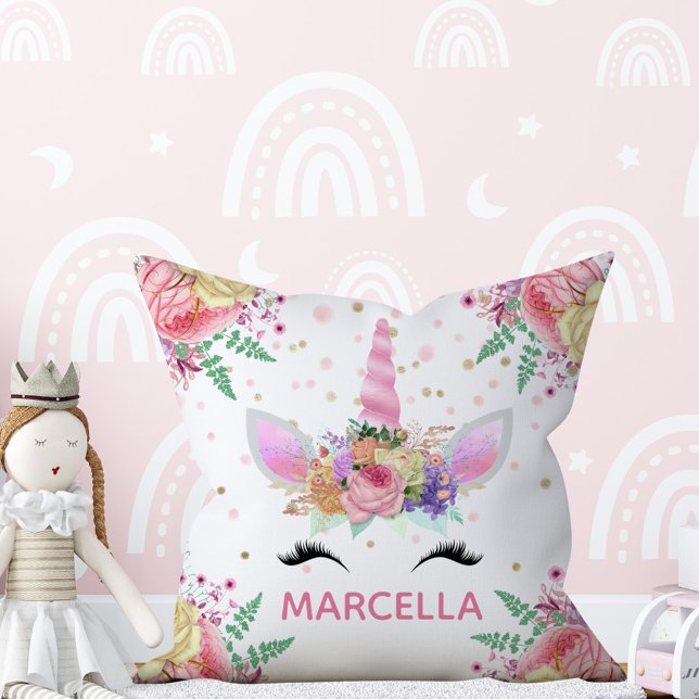 Unicorns in Bloom Reversible Pillow Kudde (Skapare uppladdad)