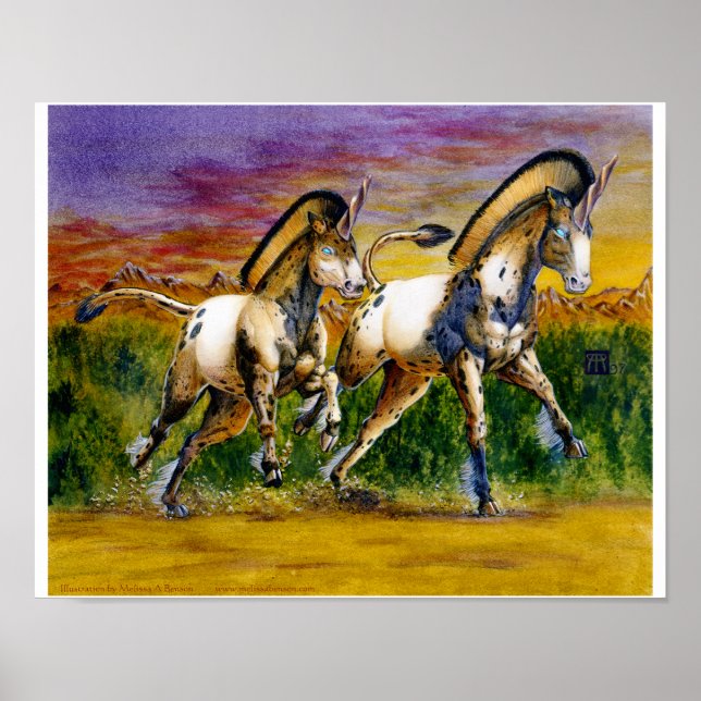 Unicorns in Sunset Poster (Framsidan)