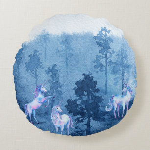 Unicorns in the mist rund kudde