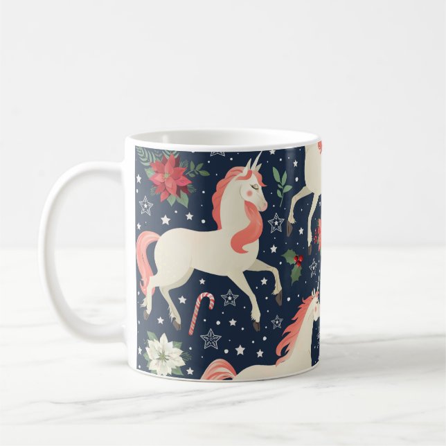 Unicorns jul: Mitten Ages Print Kaffemugg (Vänster)