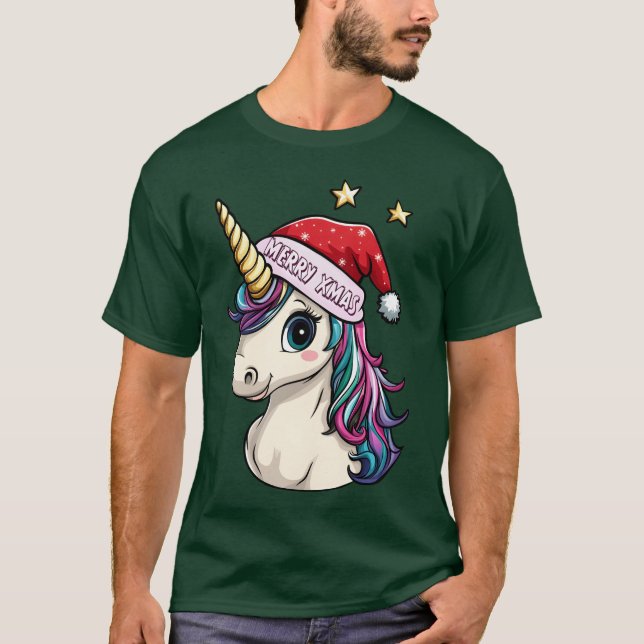 Unicorns julflicka t shirt (Framsida)