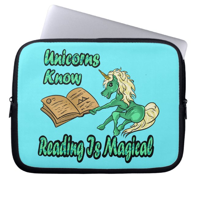 Unicorns Know Reading är Magic Bok Sleeve (Framsidan)