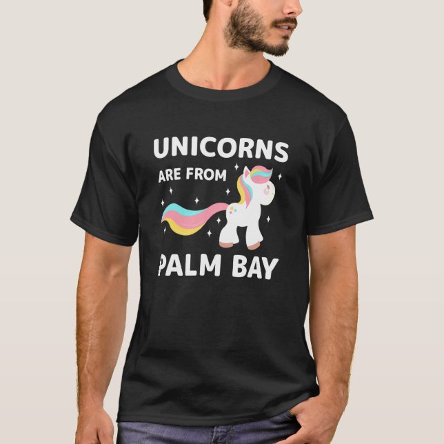 Unicorns kommer från Handflatan Bay Florida-bostad T Shirt (Framsida)