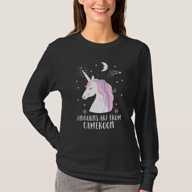 Unicorns kommer från Kamerun Home Land Pride T Shirt (Framsida)