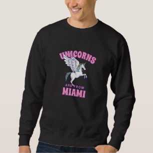 Unicorns kommer från Miami Florida Friends Fl Budd Lång Ärmad Tröja