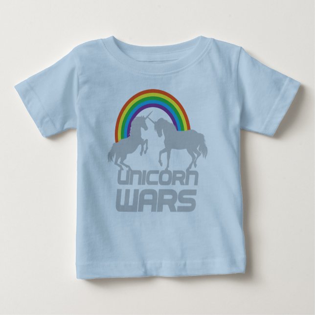 Unicorns Krig med regnbåge T Shirt (Framsida)