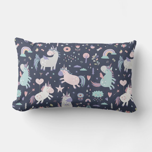 Unicorns Lumbar Pillow Lumbarkudde (Framsida)