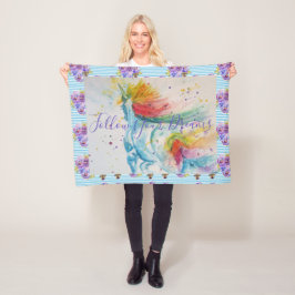 Unicorns målning följer din drömbildsblankett fleecefilt