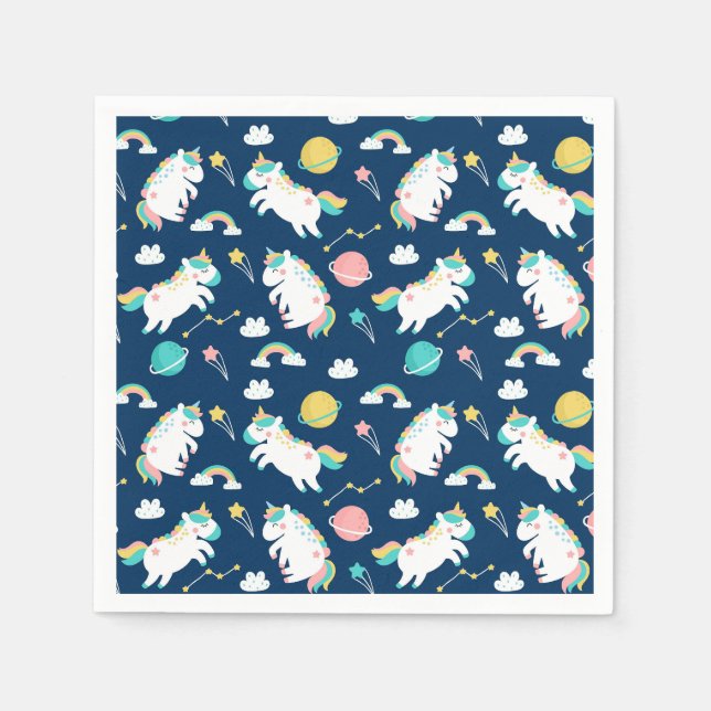 Unicorns Napkins Pappersservett (Framsidan)