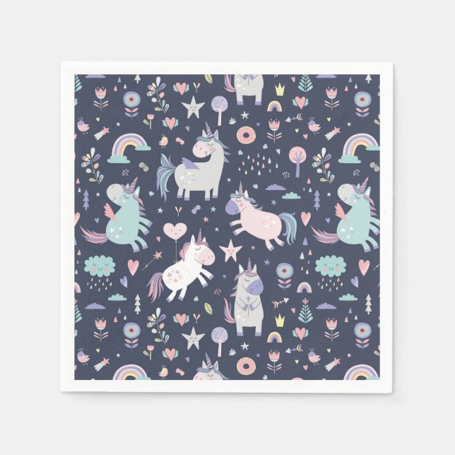 Unicorns Napkins Pappersservett (Framsidan)