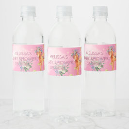 Unicorns och butterflies vattencolor rosa vattenflaskor etikett