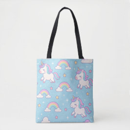 Unicorns och Pastel Rainbows Tote Bag Tygkasse