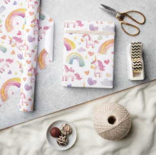 Unicorns och Rainbows Baby Gift Presentpapper
