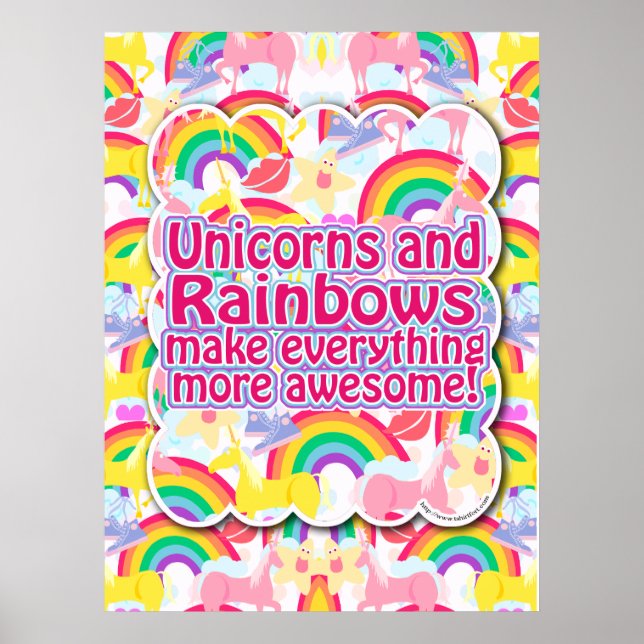 Unicorns och Rainbows Poster! Poster (Framsidan)