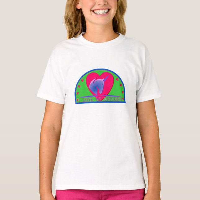 Unicorns och Rainbows T Shirt (Framsida)
