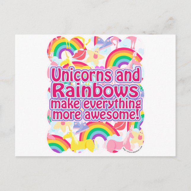 Unicorns och Rainbows Vykort (Framsida)
