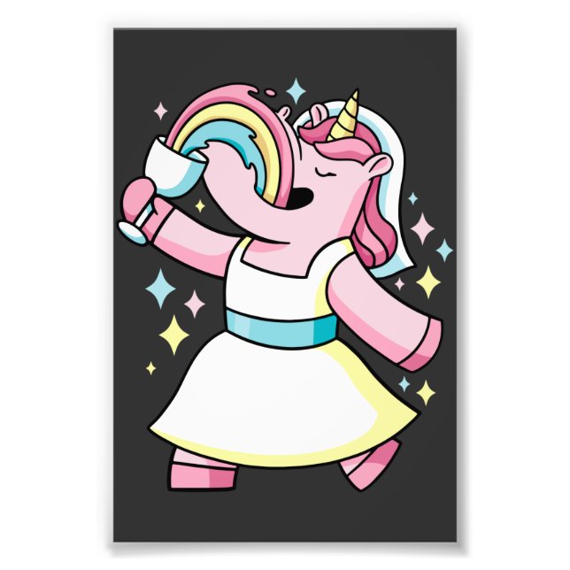 Unicorns och regnbågar fototryck (Framsidan)