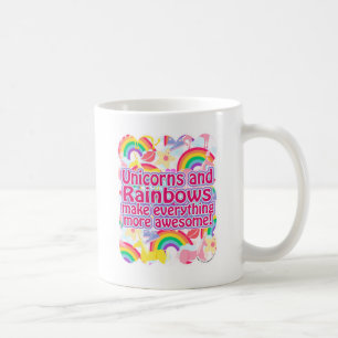 Unicorns och regnbågar kaffemugg