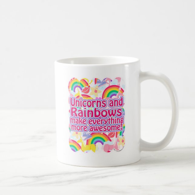 Unicorns och regnbågar kaffemugg (Höger)