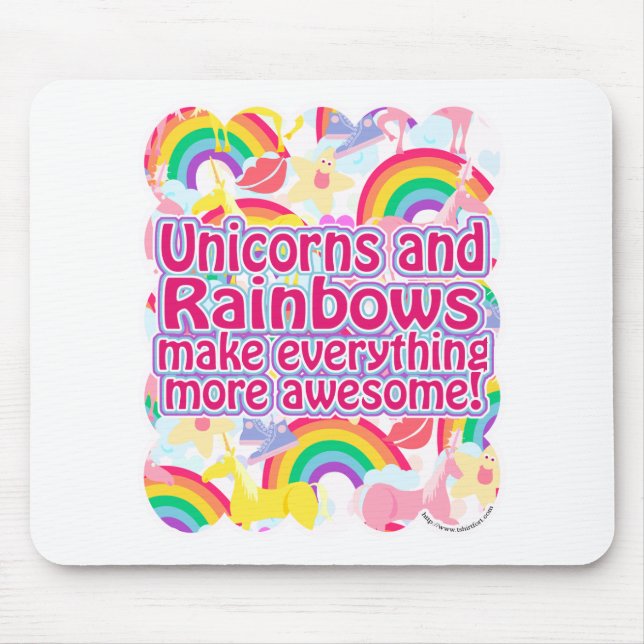 Unicorns och regnbågar musmatta (Framsidan)