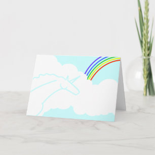Unicorns- och regnbågefödelsedagsfest inbjudan