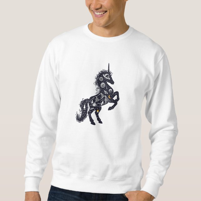 Unicorns och universum lång ärmad tröja (Framsida)