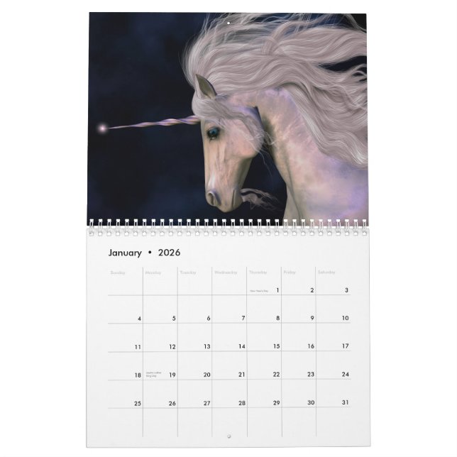 Unicorns & Pegasus Kalender (Jan 2026)