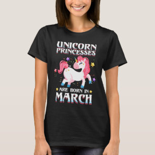 Unicorns Princesses är födda i mars Cute Unicor T Shirt