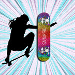 Unicorns Rainbow Glitter Skateboard<br><div class="desc">Unicorns Rainbow Glitter Skateboard När du behöver din färg-påverkan över överkanten. "Jag ser ditt riktiga färg / Och det är därför jag kärlek dig", hon sjungor. Släpp loss din inre enhörning ⭐ Produkten är 100 % Anpassade. ****Klicka på KNAPPEN CUSTOMIZE om du vill lägga till, ta bort, flytta, ändra storlek,...</div>