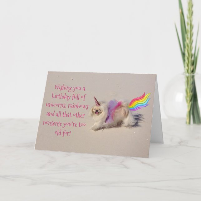 Unicorns, Rainbows och Birthdays Kort (Framsida)