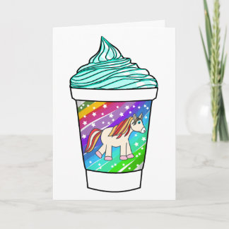 Unicorns, regnbågar och glass Birthday Kort