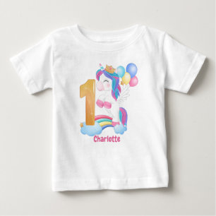 Unicorns regnbåge 1:a födelsedagen t shirt